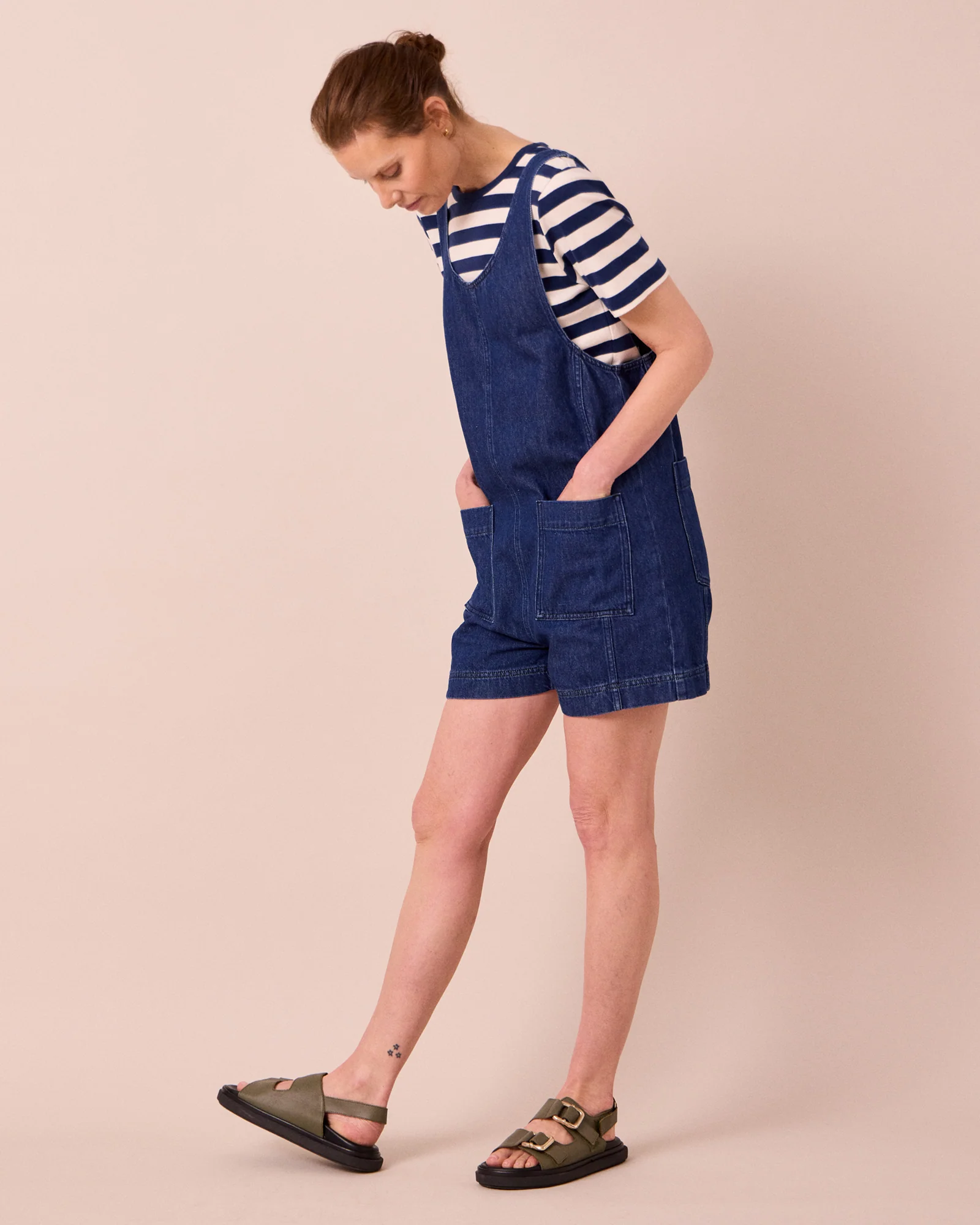 Anica Mid Blue Denim Jumpsuit - Image 3