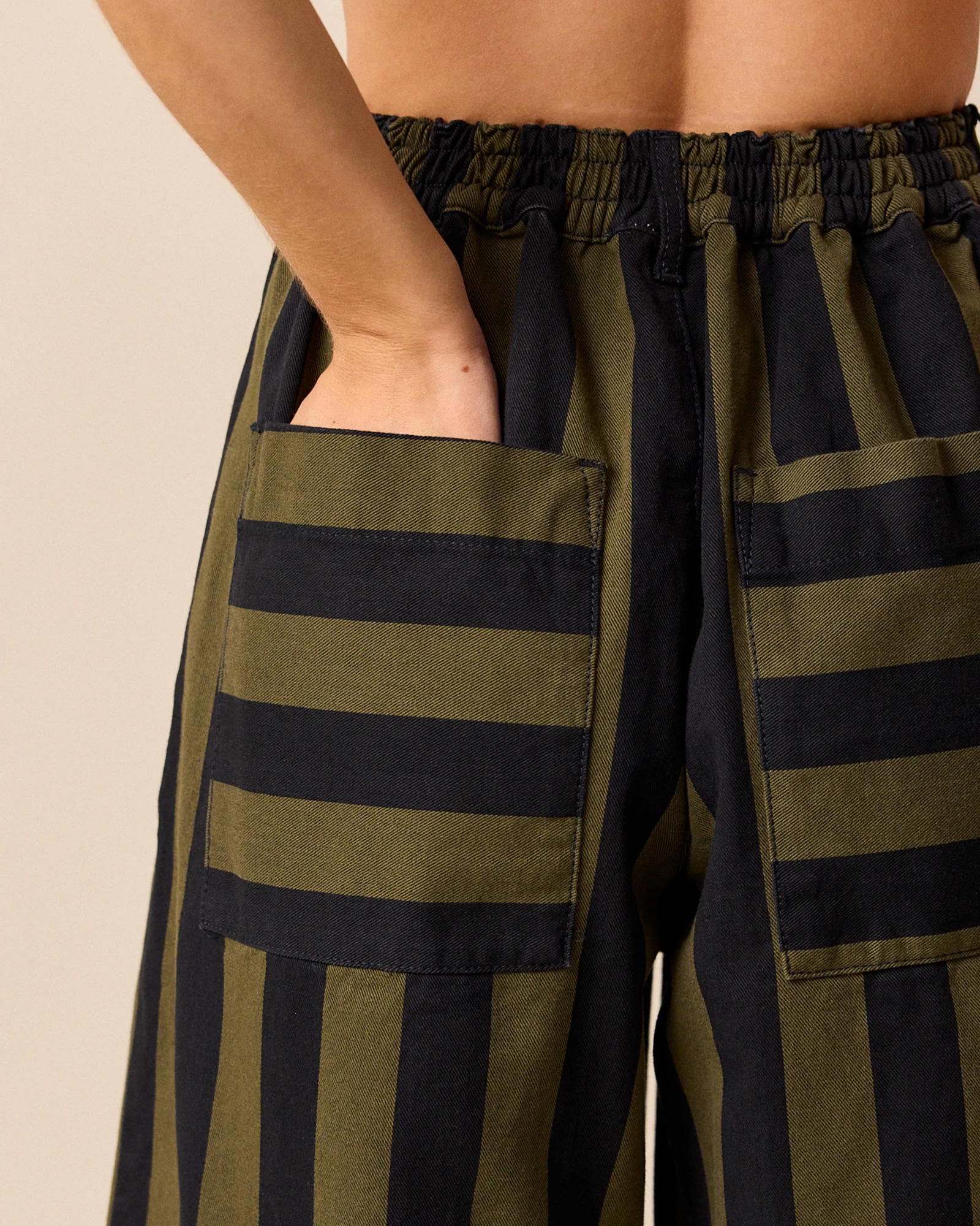 Blair Olive & Black Stripe Denim Jeans - Image 5