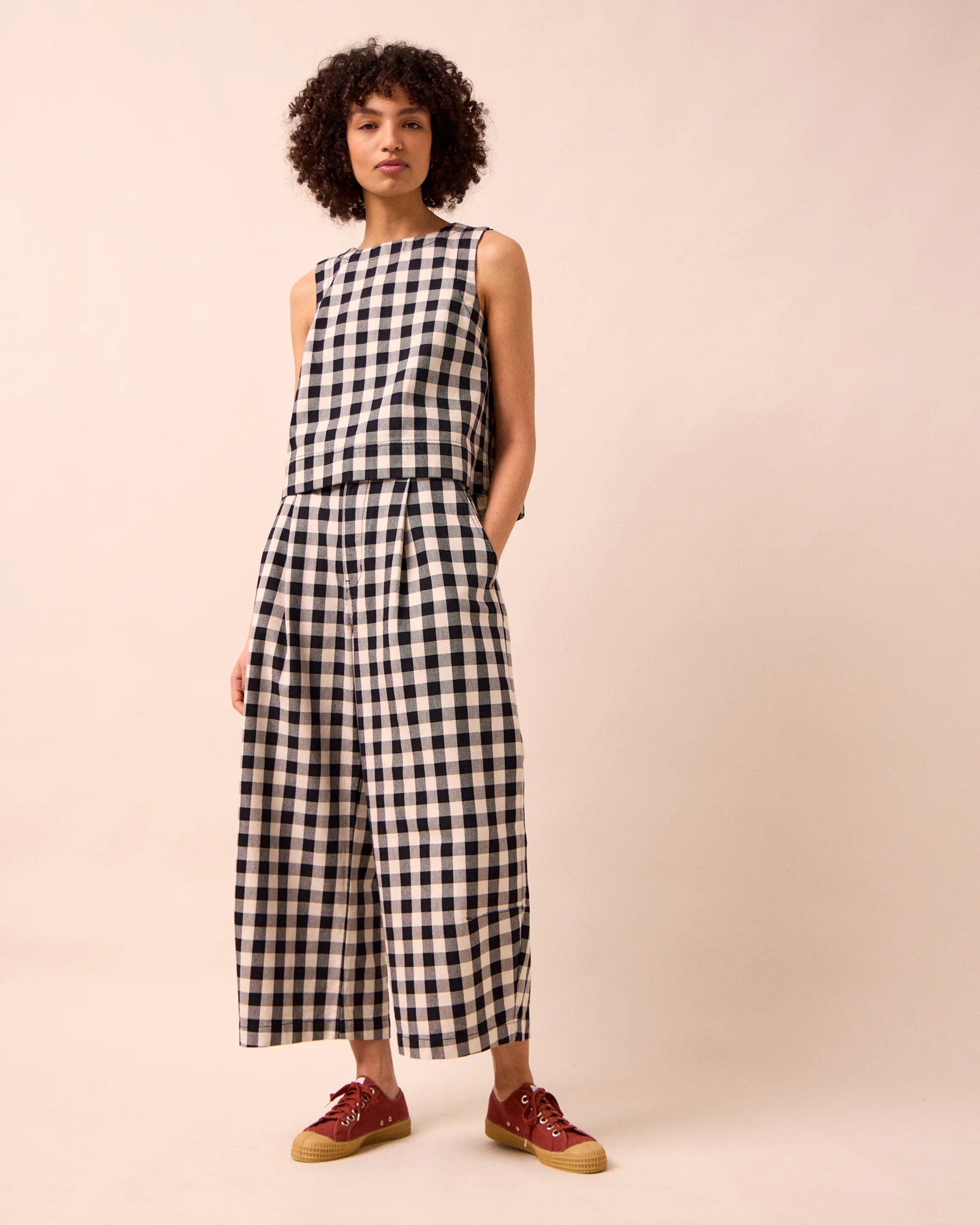 Bonnie Black & White Check Denim Jeans - Image 3