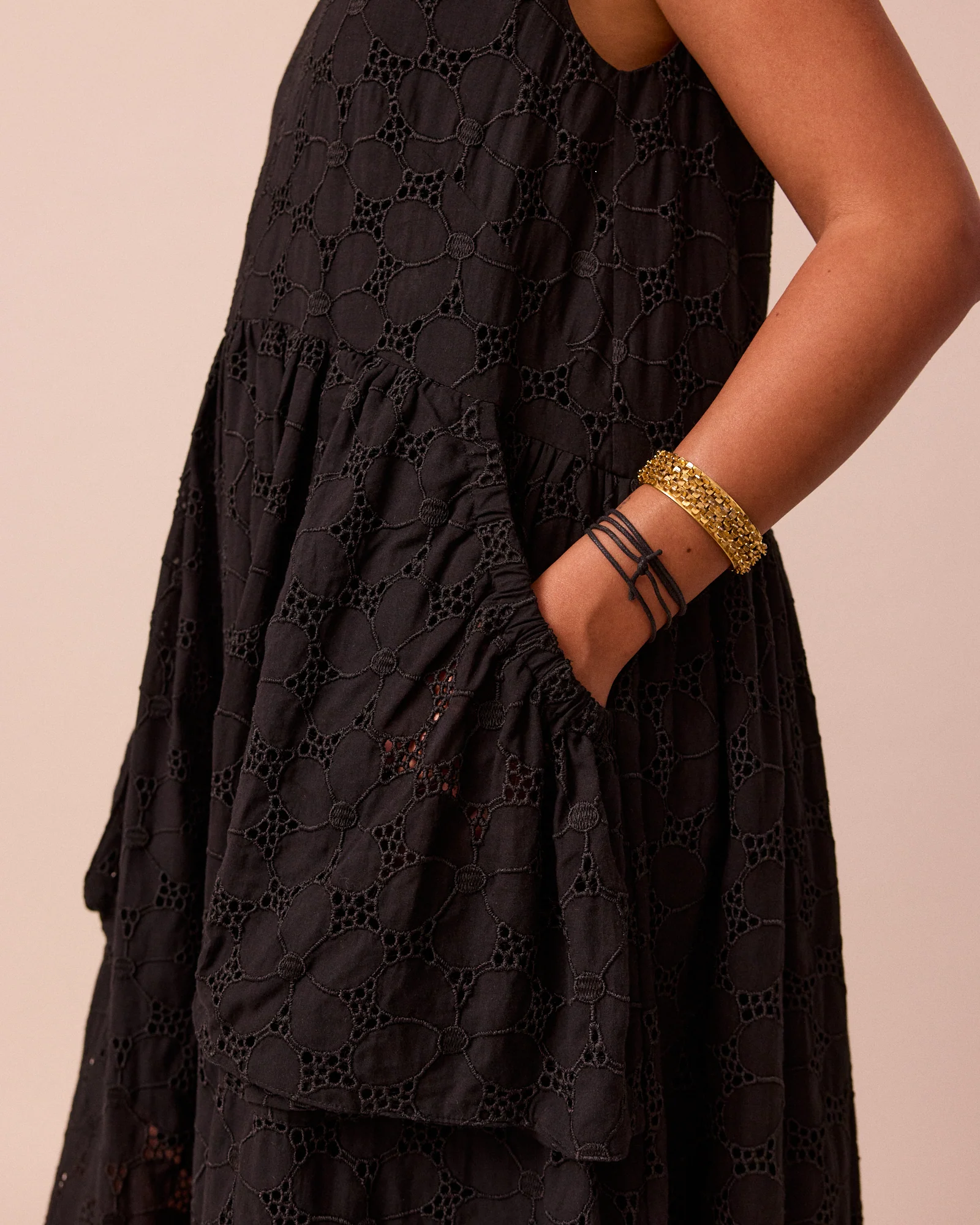 Darcy Black Broderie Dress - Image 4