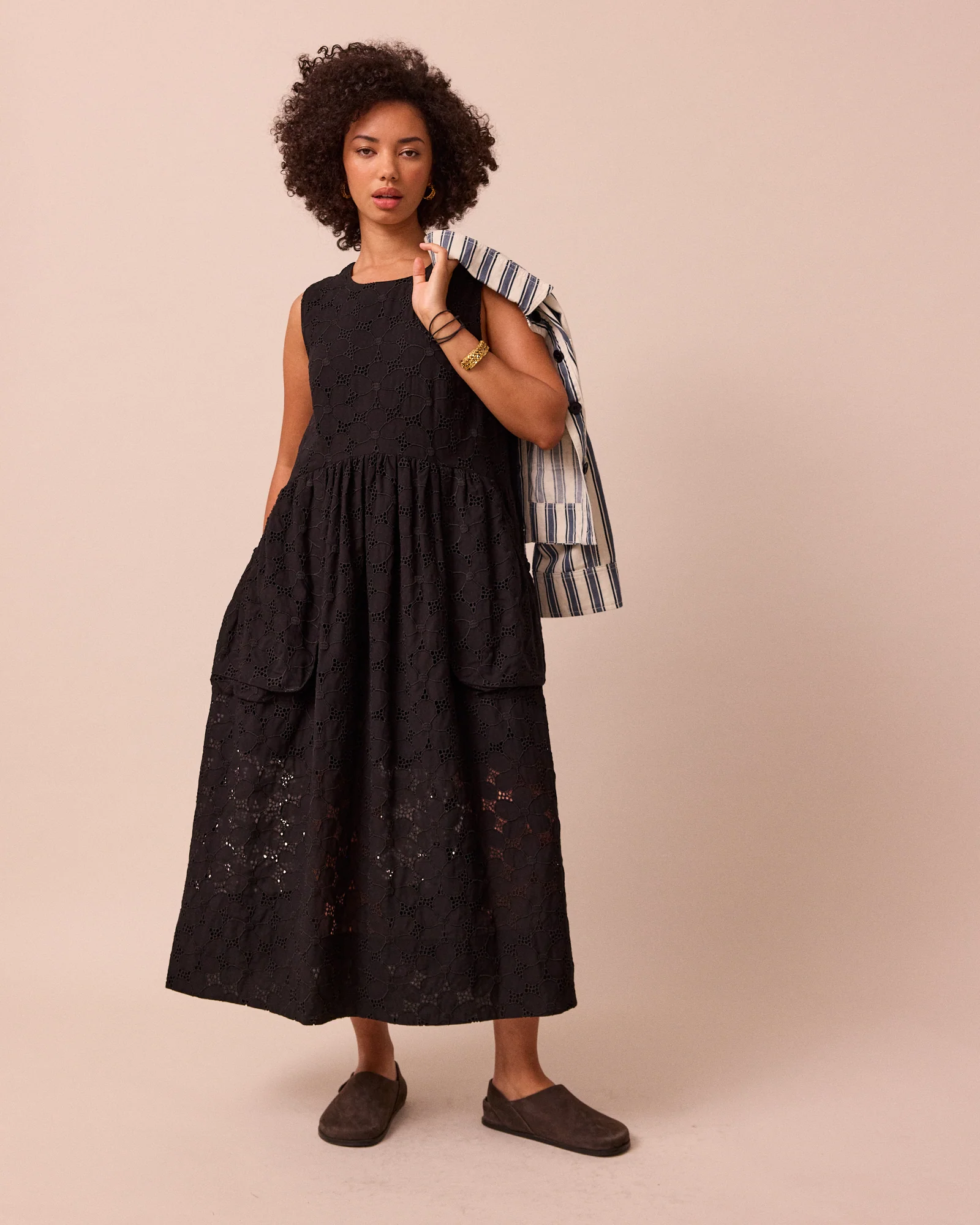 Darcy Black Broderie Dress - Image 5