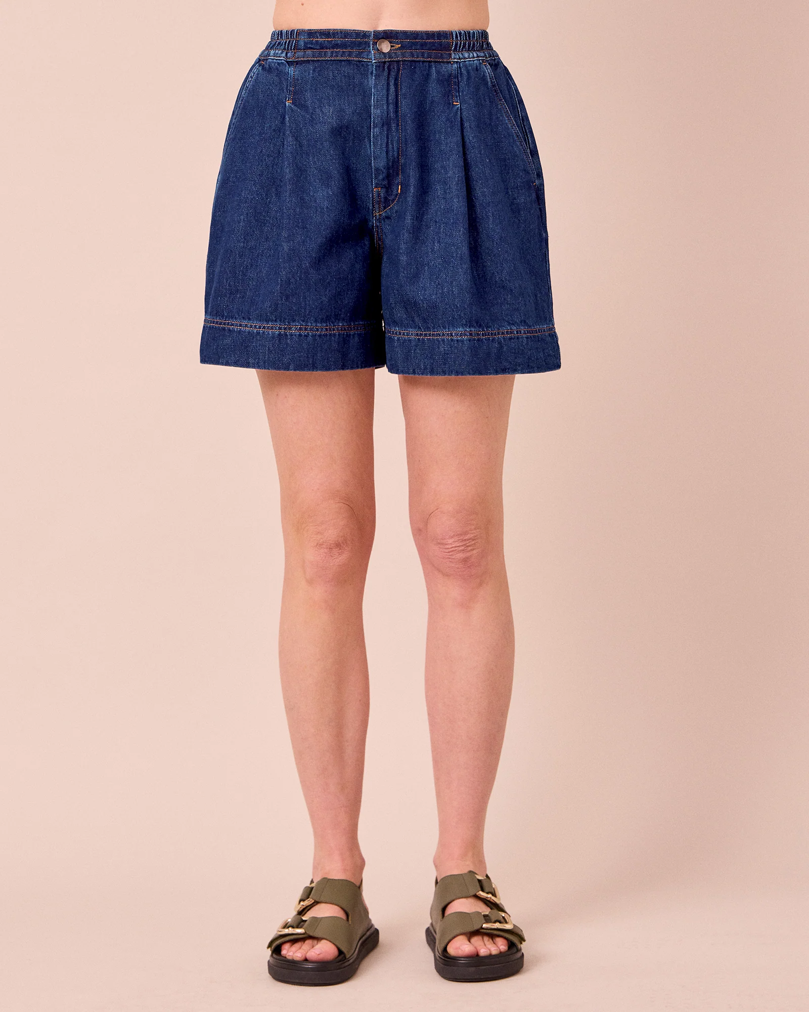 Ember Mid Blue Denim Shorts - Image 3