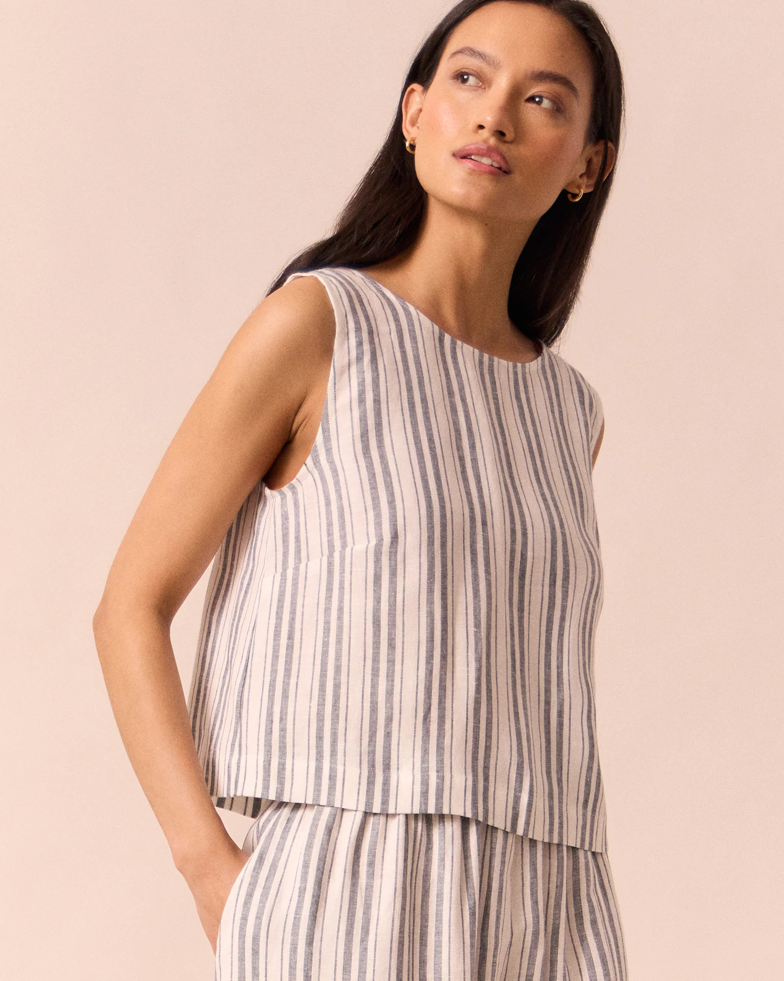 Esme Sailor Stripe Linen Top - Image 3
