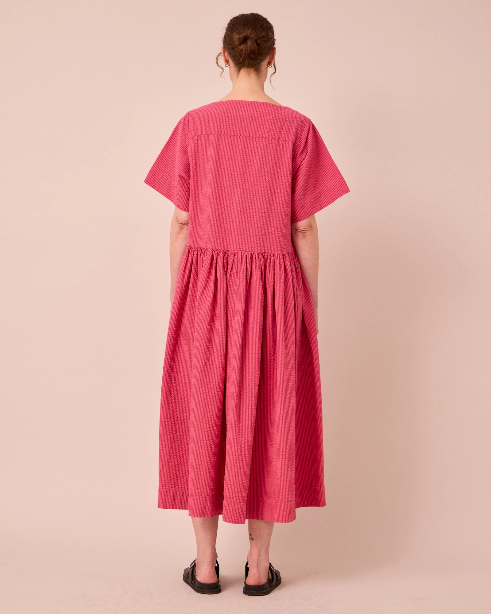 Harper Raspberry Stripe Seersucker Dress - Image 4