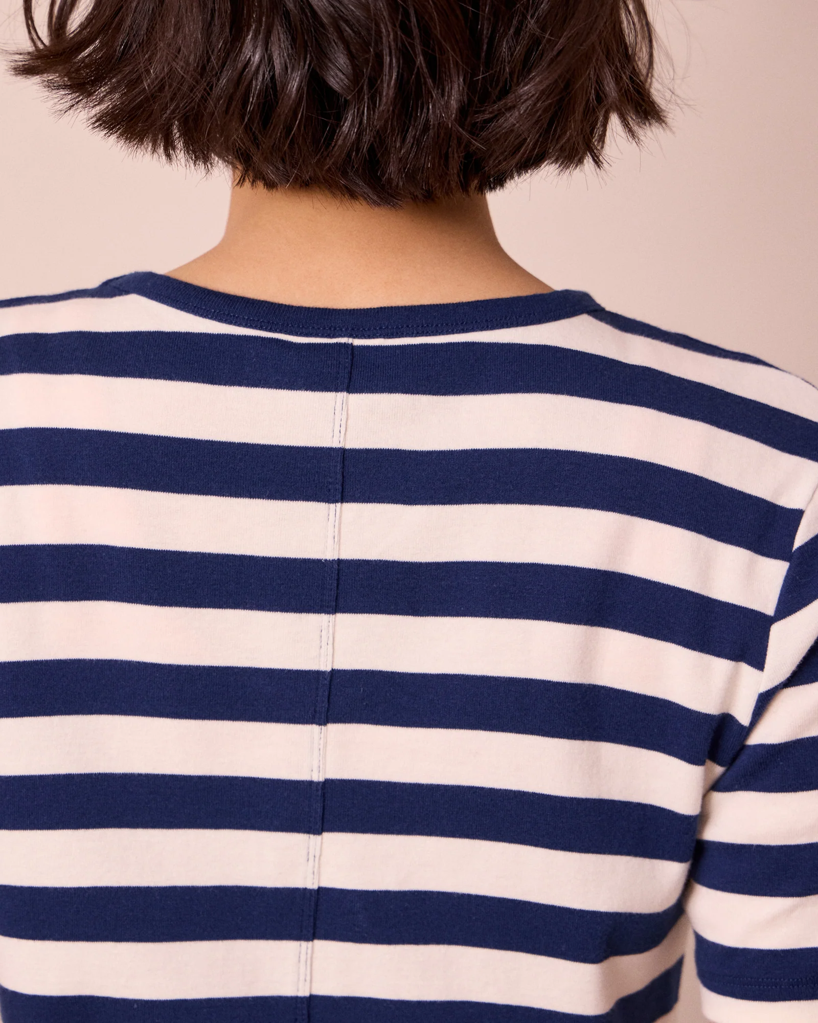 Lottie Ecru and French Navy Stripe Jersey T-Shirt - Image 6
