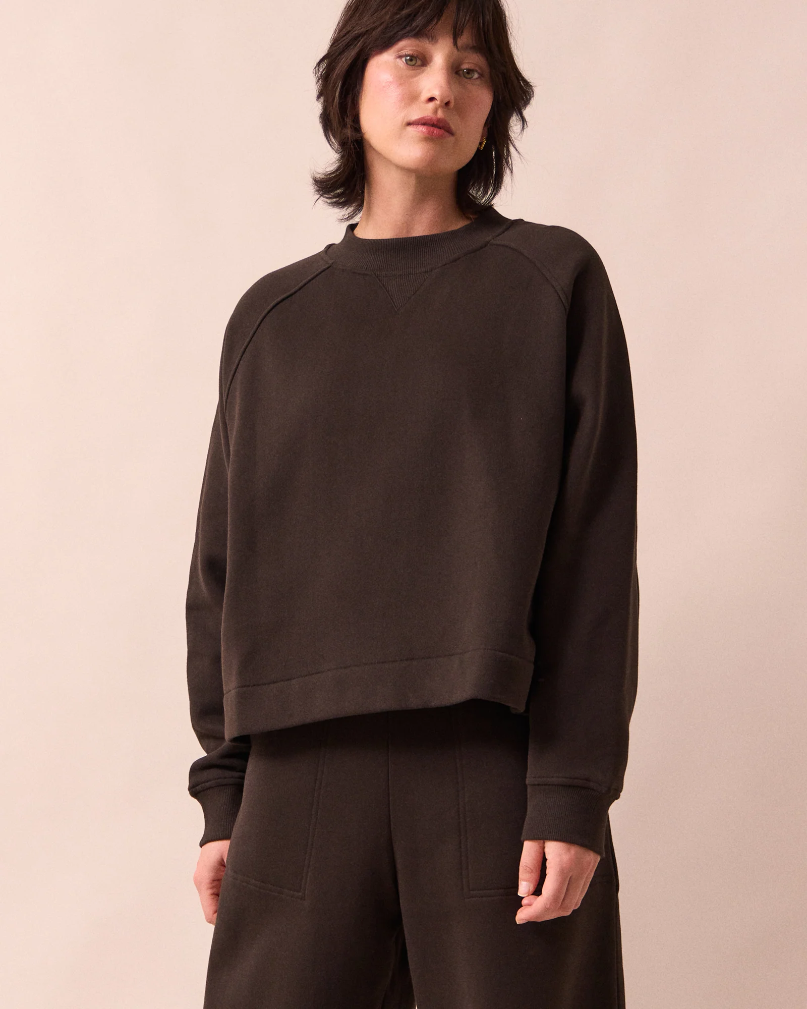 Noa Ganache Fleeceback Jersey Jumper