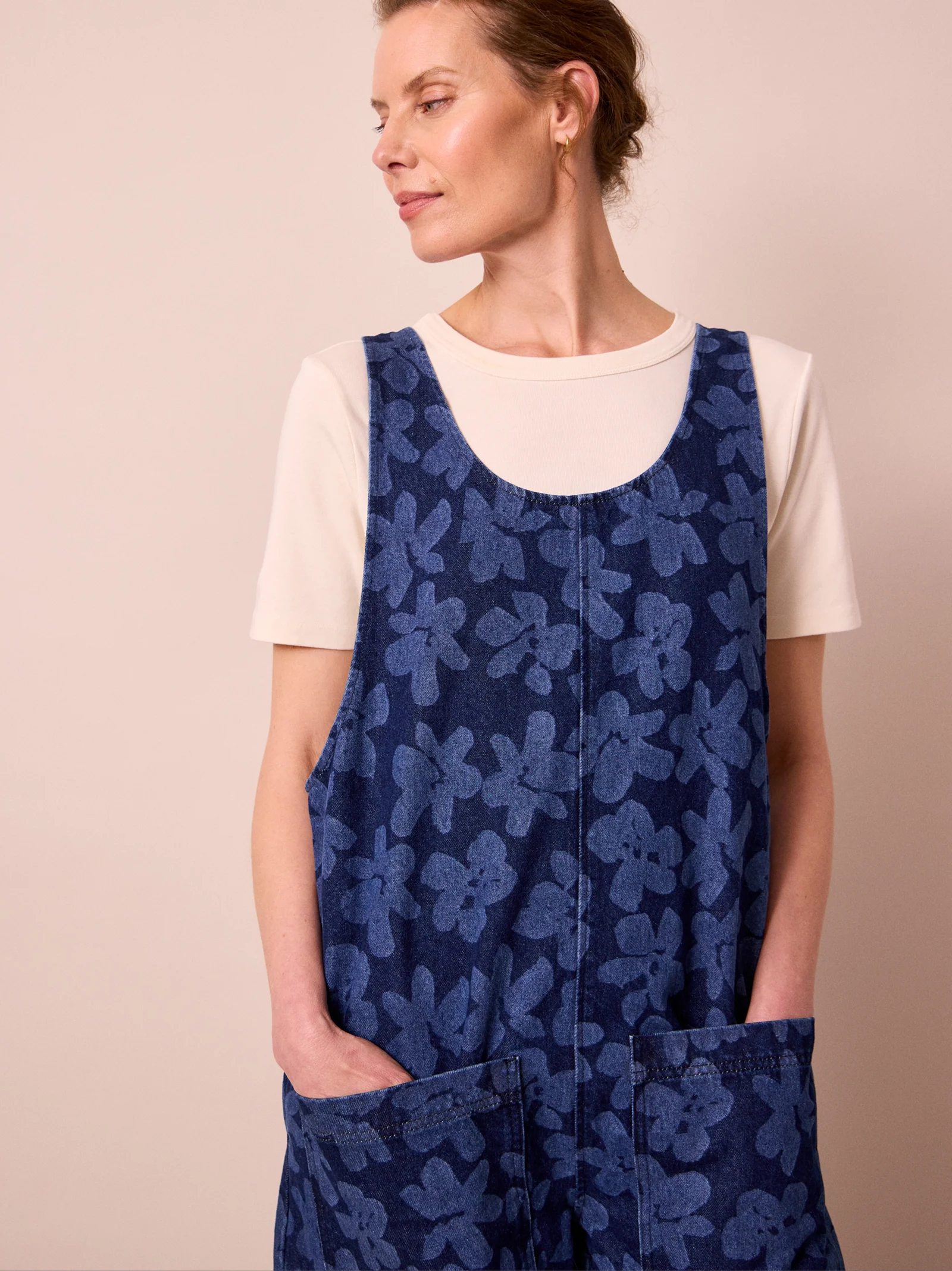 Ophelia Pressed Flower Print Denim Jumpsuit - Image 3