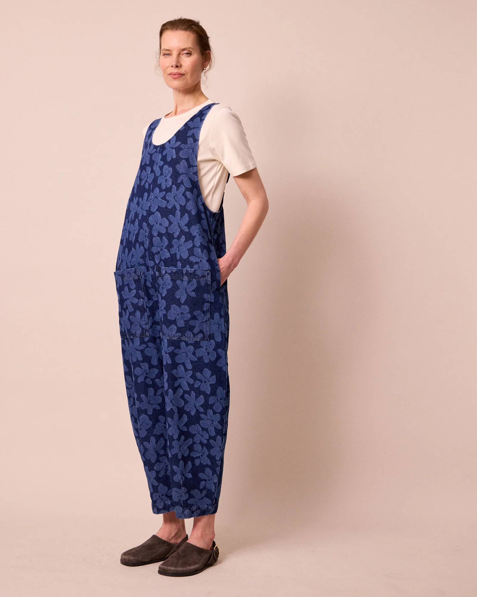 Ophelia Pressed Flower Print Denim Jumpsuit - Image 4