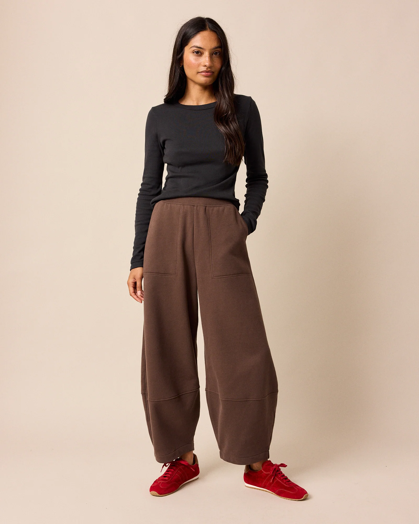 Pascale Chocolate Fleeceback Jersey Trousers