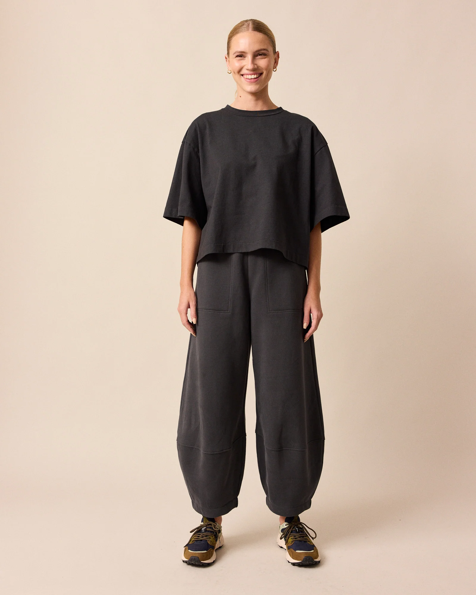 Pascale Slate Fleeceback Jersey Trousers