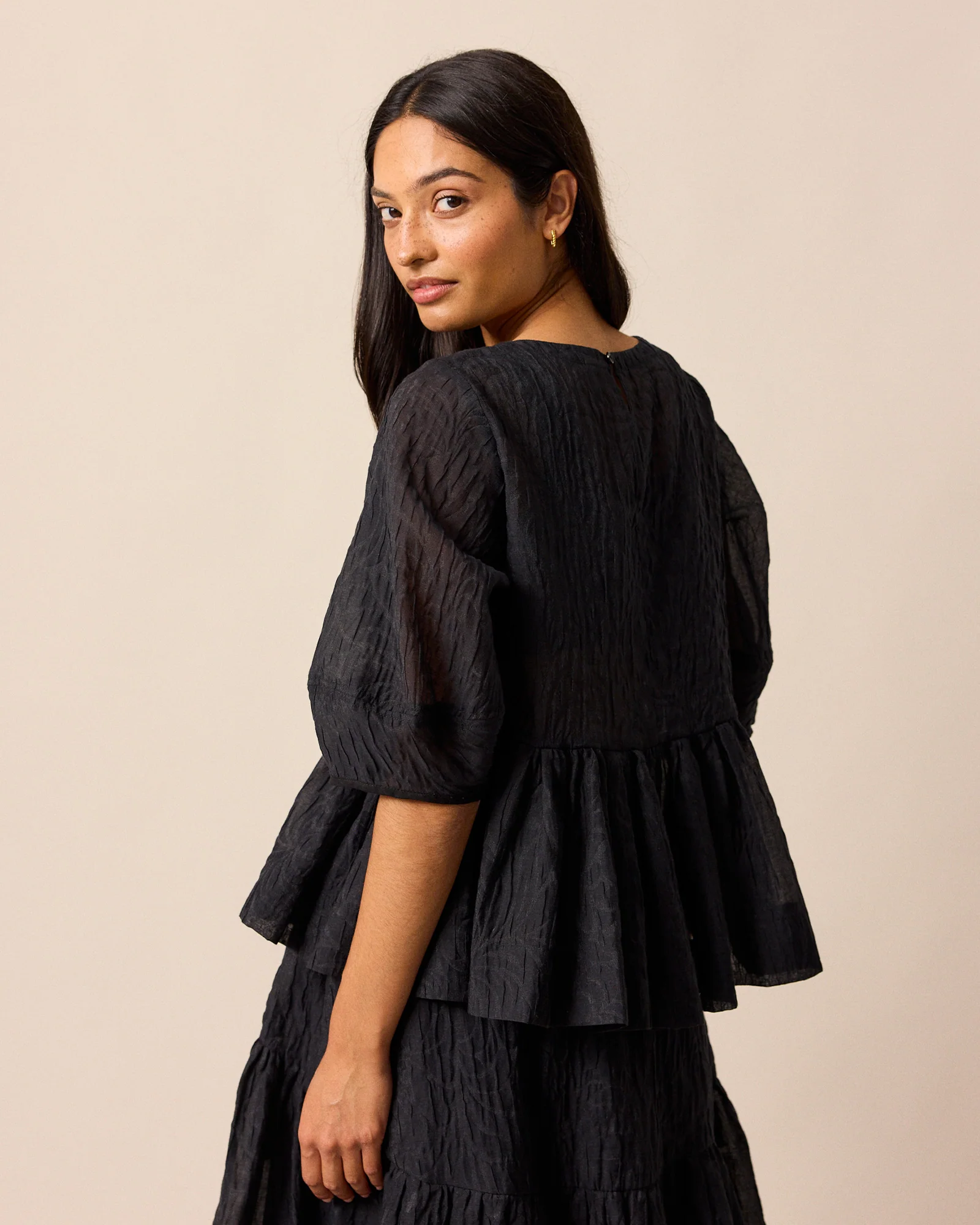 Priya Black Organza Tops - Image 5