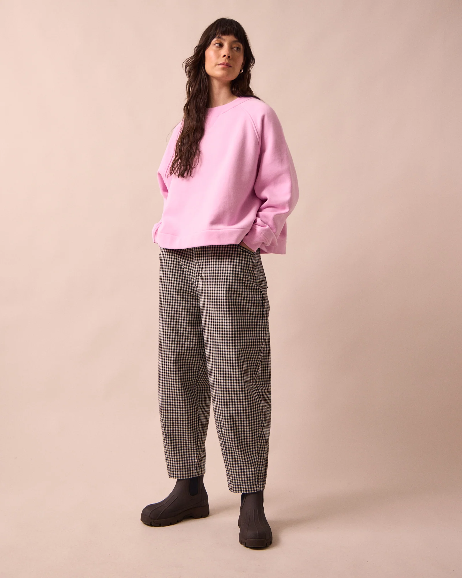 Remi Black & White Mini Gingham Denim Jeans