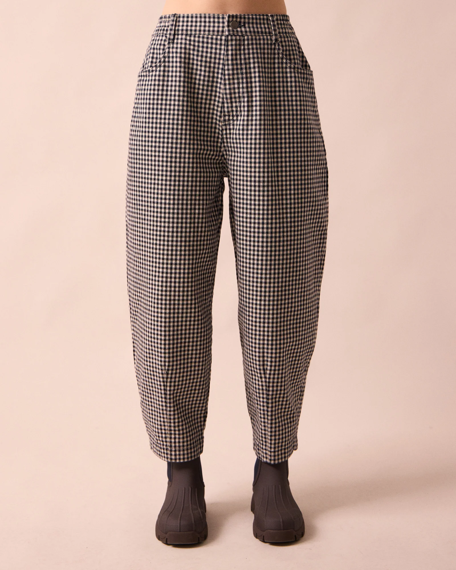 Remi Black & White Mini Gingham Denim Jeans - Image 2