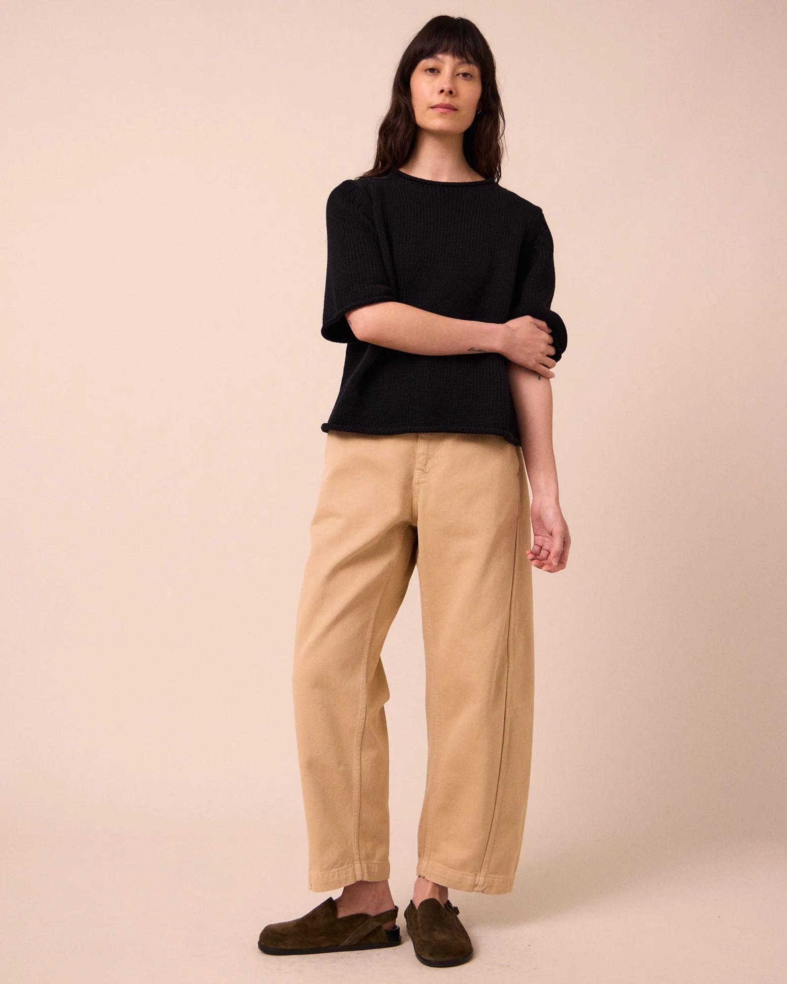 Tori Sandstone Denim Trousers