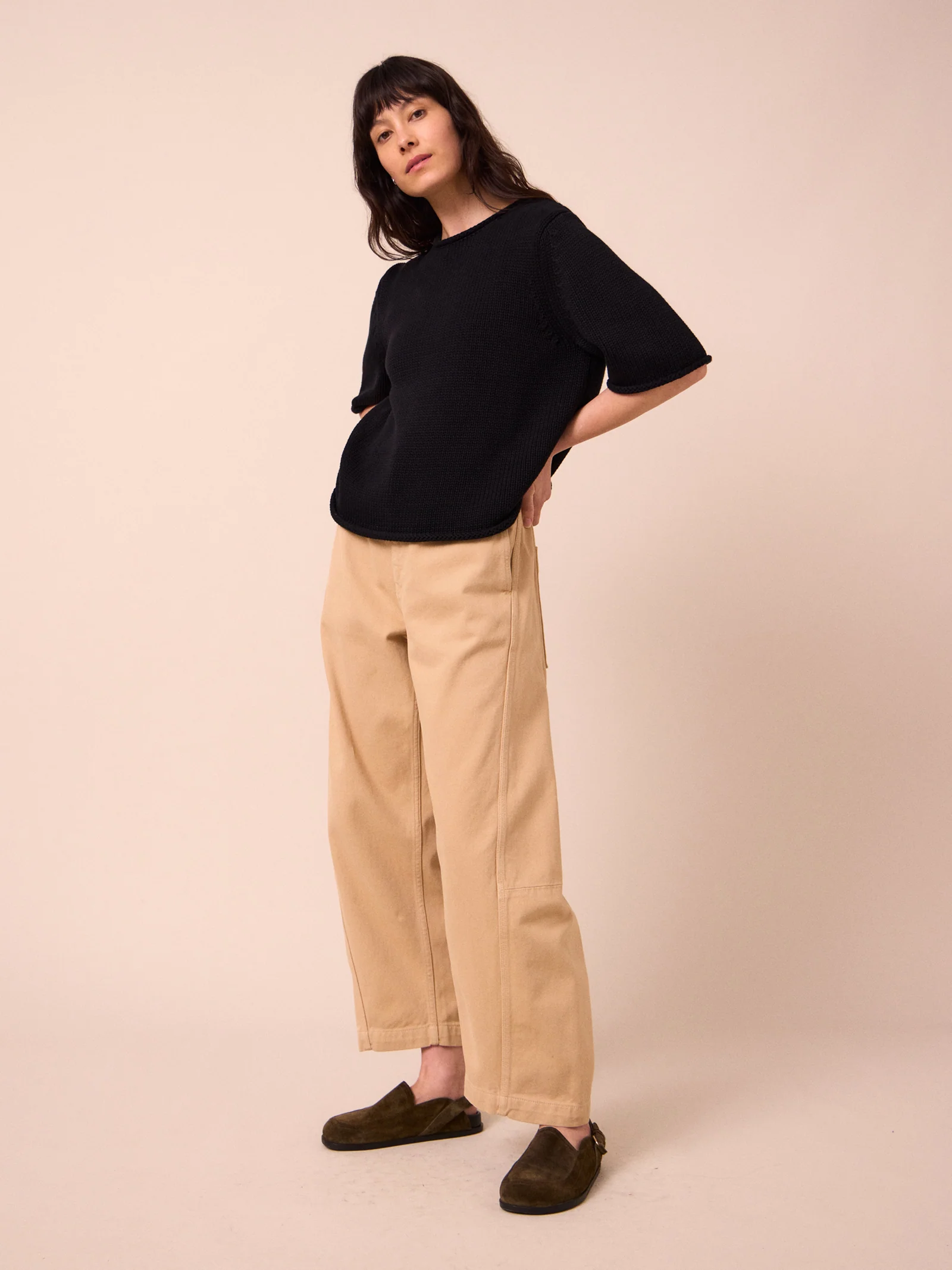 Tori Sandstone Denim Trousers - Image 2