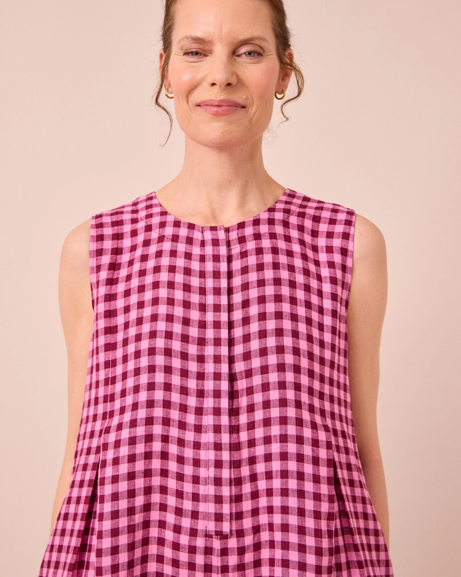 Tula Summer Berry Gingham Linen Jumpsuit - Image 4