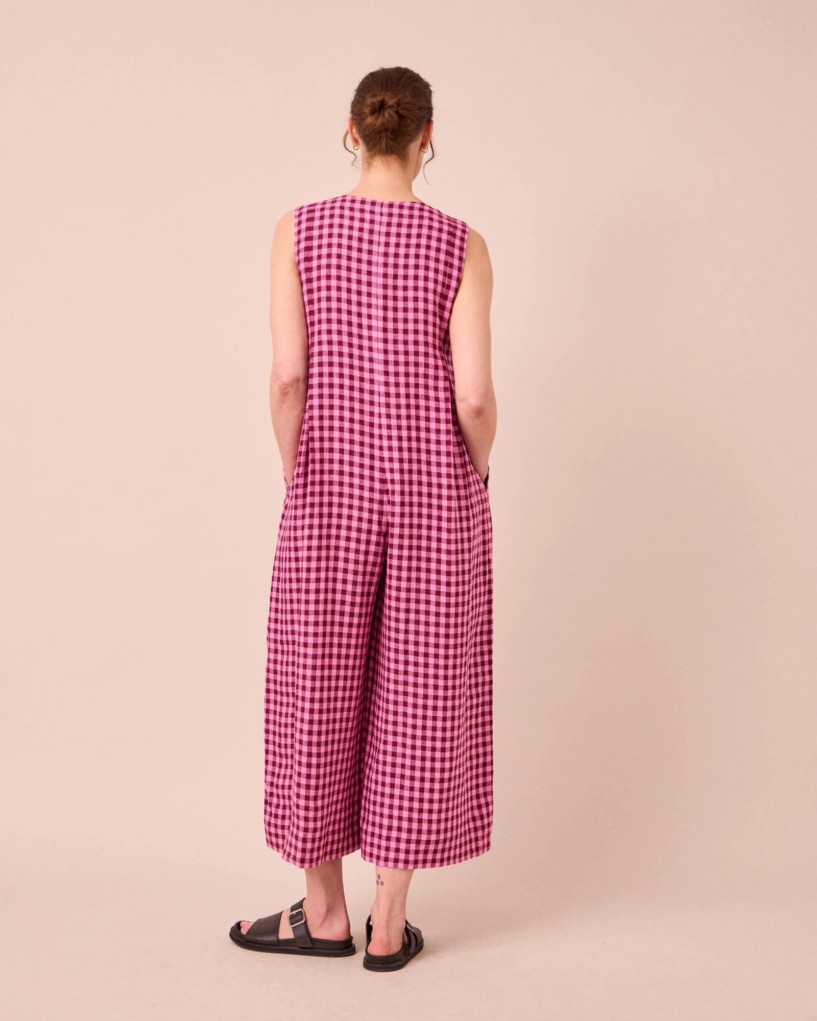 Tula Summer Berry Gingham Linen Jumpsuit - Image 5
