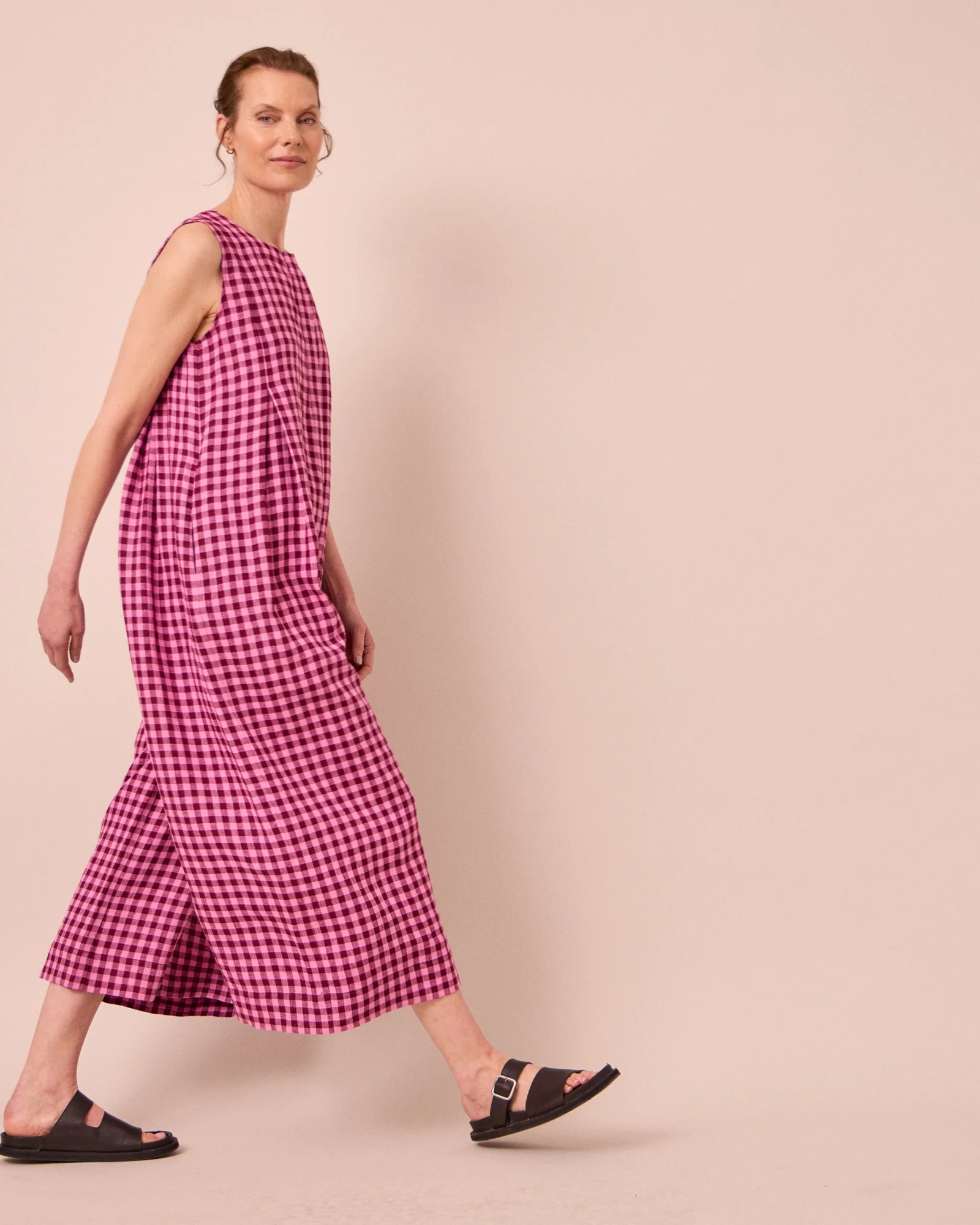 Tula Summer Berry Gingham Linen Jumpsuit - Image 6