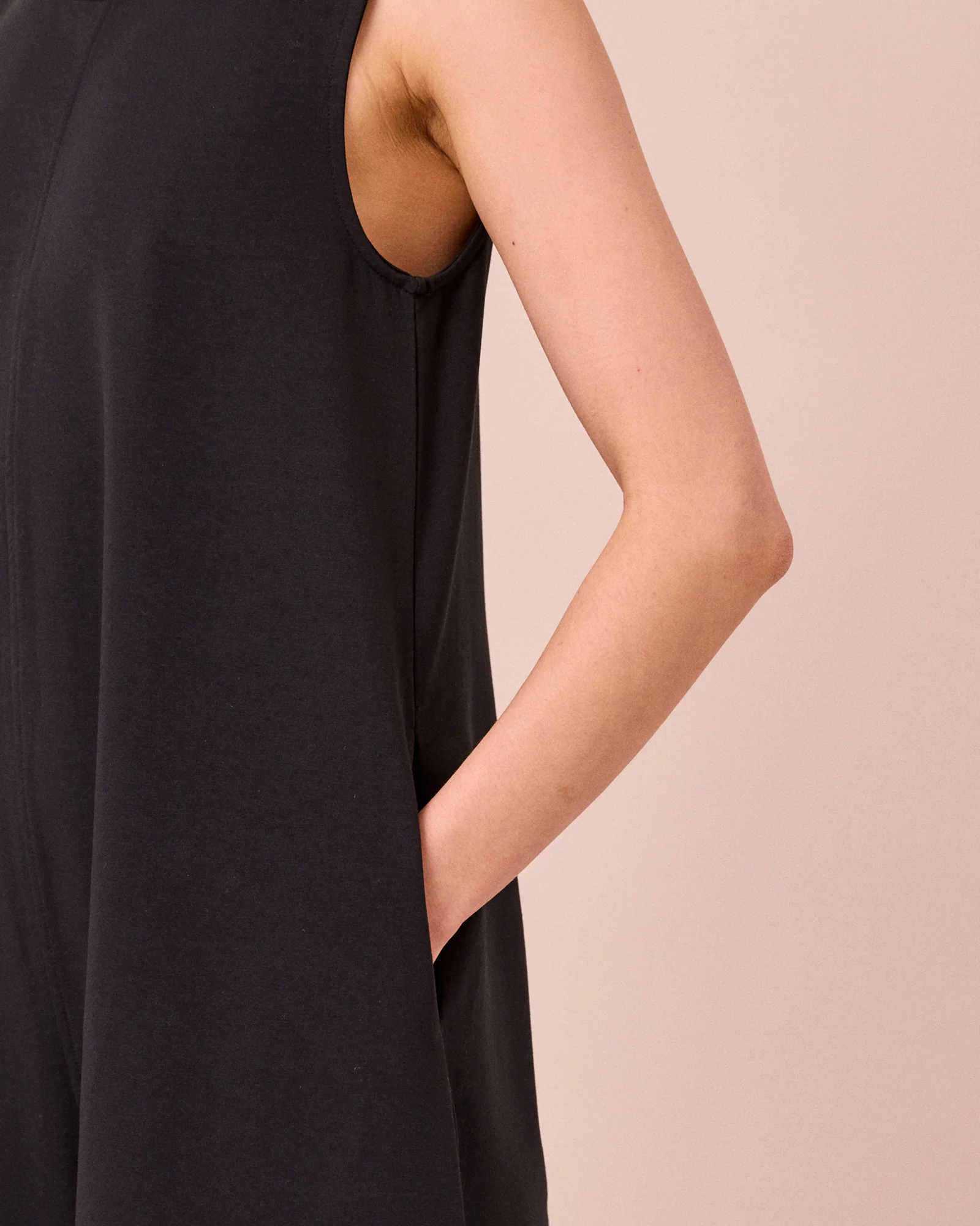 Vivienne Black Cotton Jersey Jumpsuit - Image 5